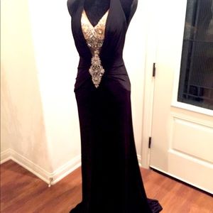 Blk and Sliver eligant Long Dress